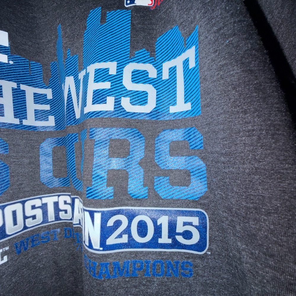 Men Gray LA Dodgers Graphic T-Shirt 2015 - Picture 2 of 4